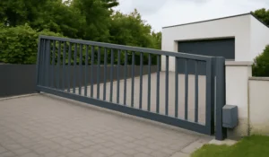puerta corrediza en pendiente
